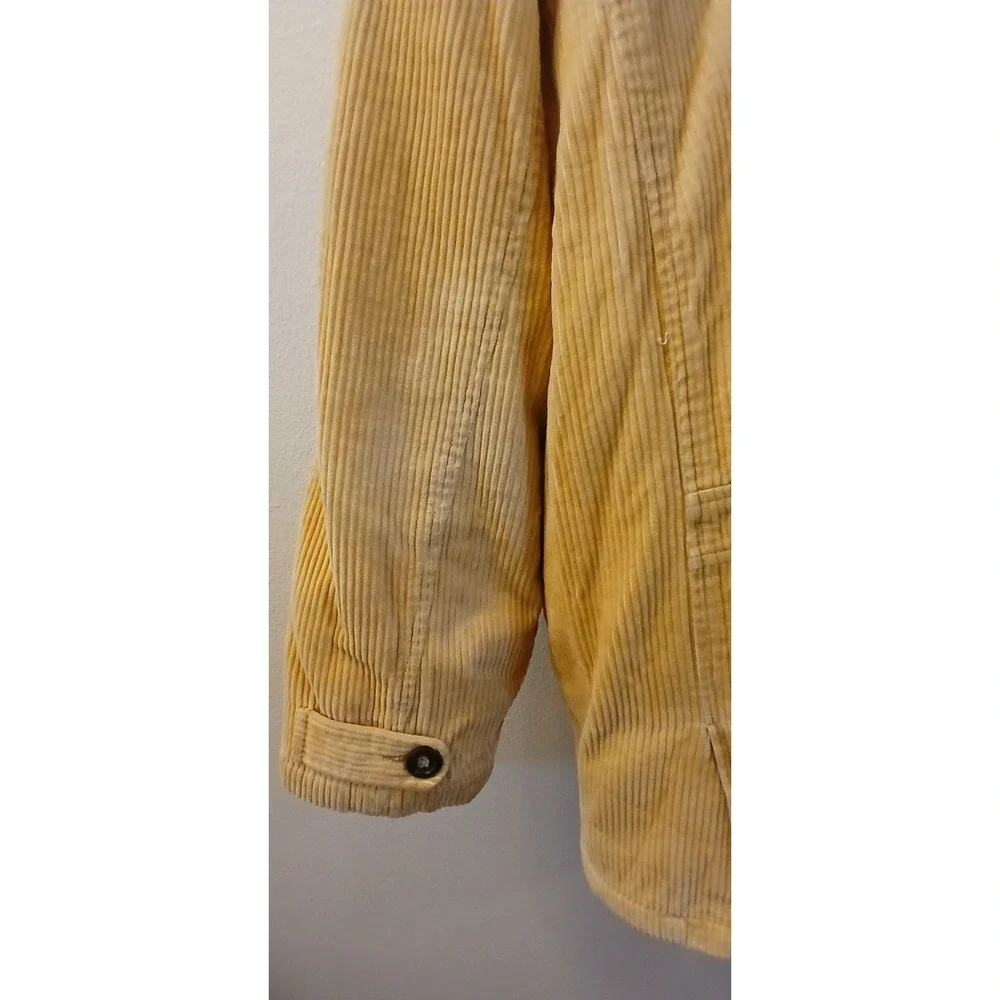 American Eagle Oversized Corduroy Coat Shearling Sherpa Lined Men's Medium Beige